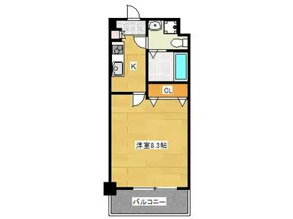 NO.71オリエントトラストタワー(1K/8階)の間取り写真