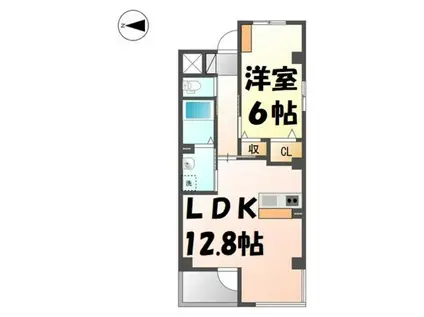 エスポワールせんげん台(1LDK/2階)の間取り写真