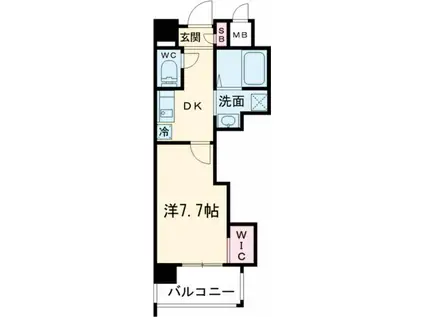 アベニール幸(1DK/10階)の間取り写真