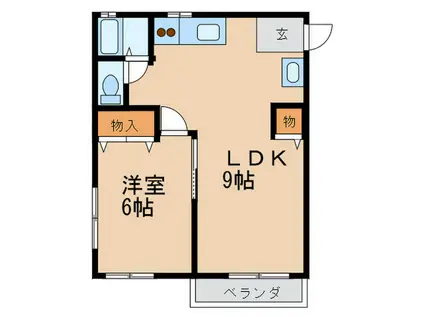 日光ハイツ(1LDK/2階)の間取り写真