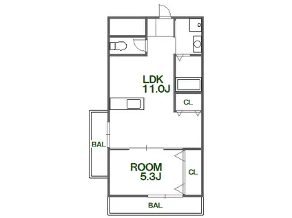 マリンビル(1LDK/6階)の間取り写真