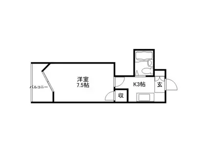 広島畳材Vビル(1K/10階)の間取り写真