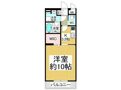 コンフォーティアあさま(1K/2階)の間取り写真