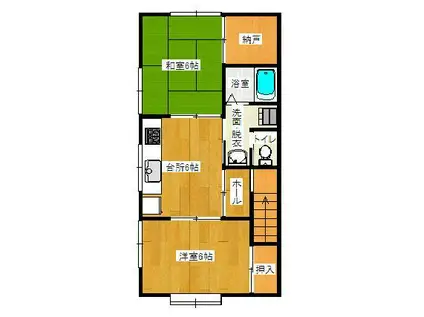 マンリョウ(2DK/2階)の間取り写真