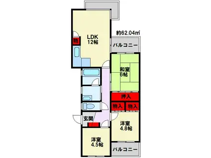 リヴィエール本城(3LDK/3階)の間取り写真