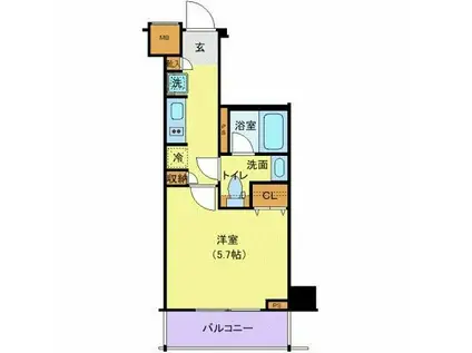 LOG登戸駅前(1K/9階)の間取り写真