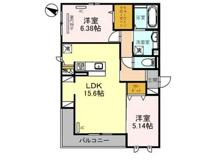 エヌ プレミール(2LDK/2階)の間取り写真