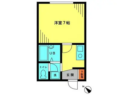 コーポ飯田(1K/1階)の間取り写真