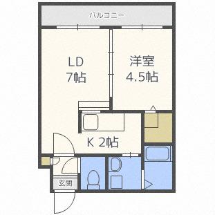 サンコート本郷通(1LDK/4階)の間取り写真