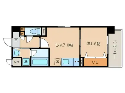 サン・レスポワール十条(1DK/3階)の間取り写真