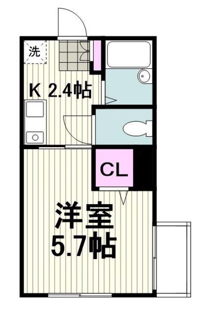 ホワイトファン(1K/3階)の間取り写真