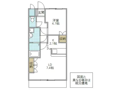 メゾンアイリス(1LDK/1階)の間取り写真