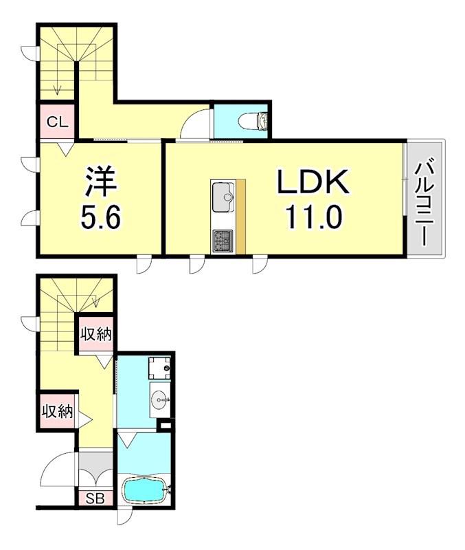 メゾン大谷(1LDK/1階)の間取り写真