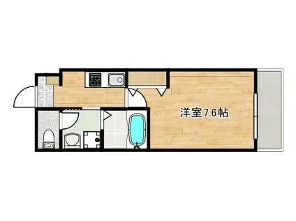 CASA BIANCA(1K/2階)の間取り写真