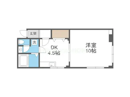 シャルマン中宮(1DK/4階)の間取り写真