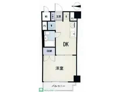 ジュウエル錦糸町(1DK/7階)の間取り写真