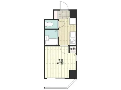 グランヴァン横濱ビアンコーヴォ(1K/4階)の間取り写真