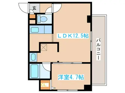 グランドヴュー共応(1LDK/8階)の間取り写真