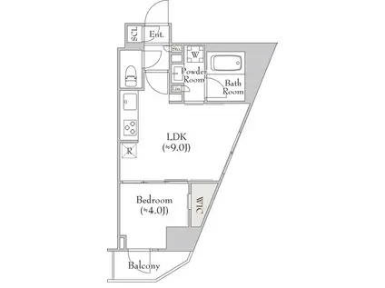 ルミーク関内II(1LDK/4階)の間取り写真