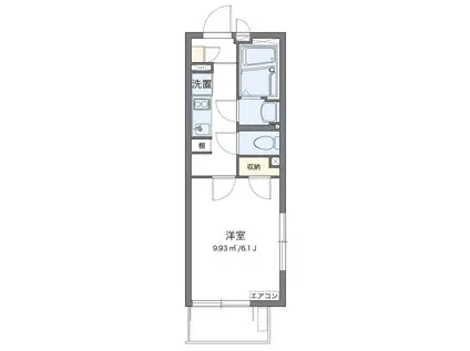 クレイノリバー KIII(1K/3階)の間取り写真