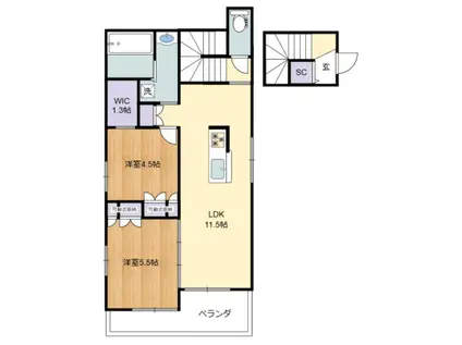 さくらメゾンA(2LDK/1階)の間取り写真