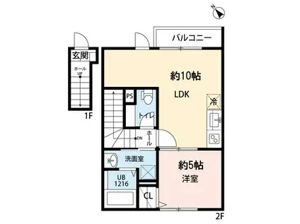 BLUE MOON VILLA(1LDK/1階)の間取り写真