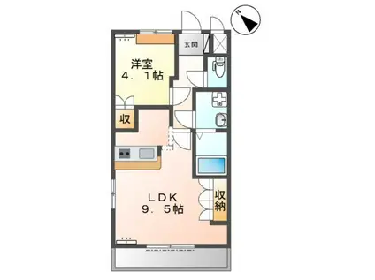 ファイン・シア(1LDK/1階)の間取り写真