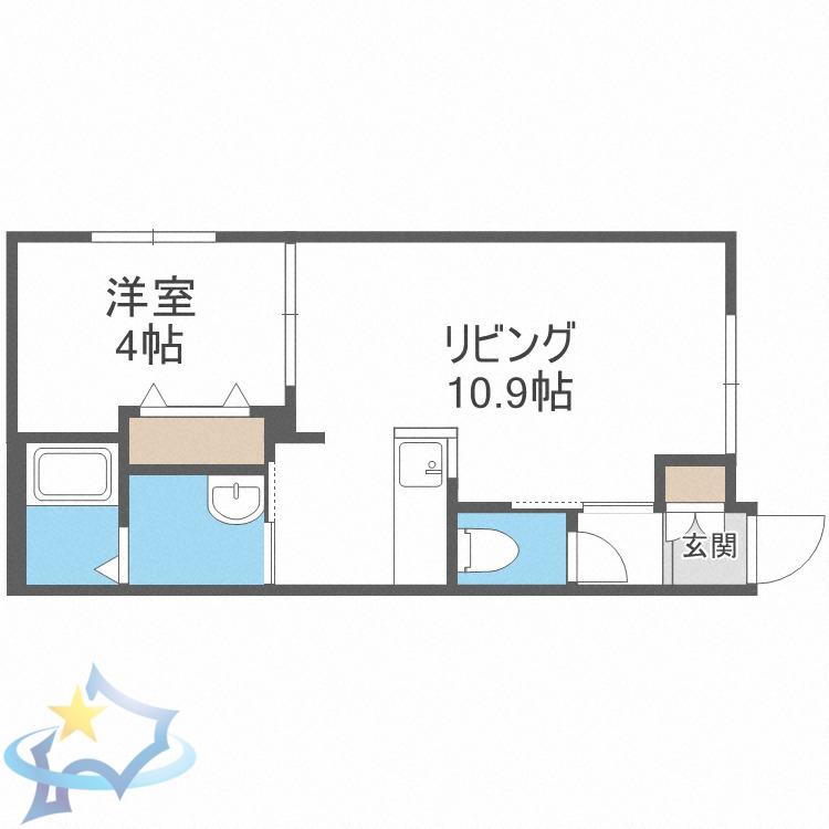 SALIENTE YAMAHANA(1LDK/1階)の間取り写真