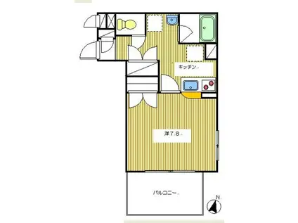 AUBADE(1K/1階)の間取り写真