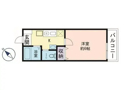 ヒルトップ新横浜(1K/1階)の間取り写真