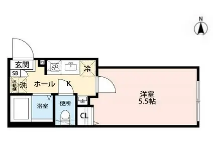 グランクオール新代田(1K/1階)の間取り写真