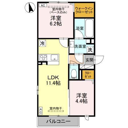 パチオーリ弥生町(2LDK/3階)の間取り写真