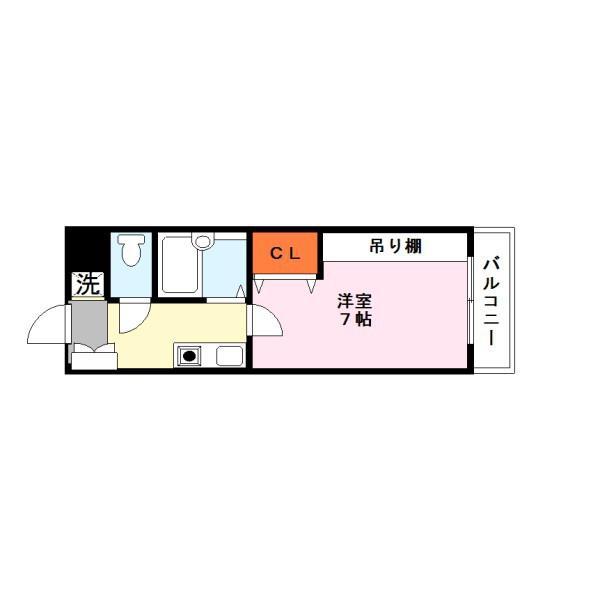 ヴィヴォ8番館(1K/2階)の間取り写真
