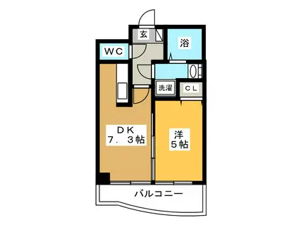 ELIS(1DK/1階)の間取り写真