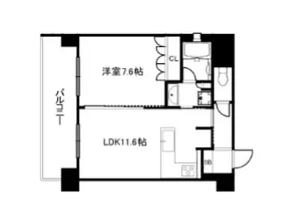 リーガル京都御所西V(1LDK/2階)の間取り写真