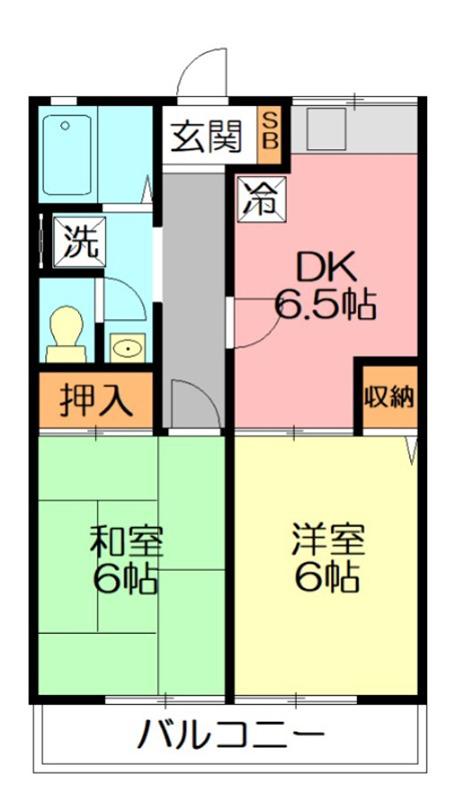 ソフィア湘南(2DK/1階)の間取り写真