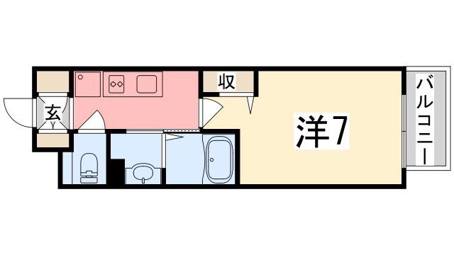 LUXE姫路(1K/3階)の間取り写真