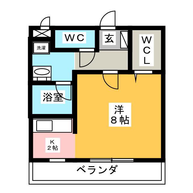 グランコート(ワンルーム/1階)の間取り写真
