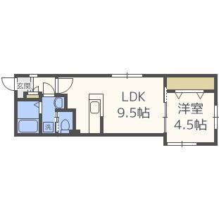 レフィナード(1LDK/3階)の間取り写真