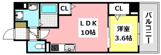 サンプラザ茨木(1LDK/5階)の間取り写真