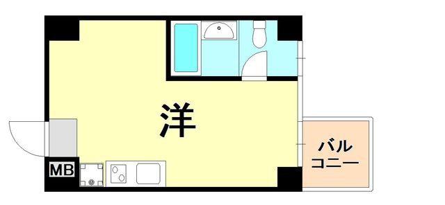 イーストヴィレッジ三宮(ワンルーム/2階)の間取り写真