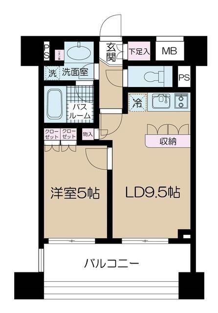 プライア渋谷(1LDK/12階)の間取り写真