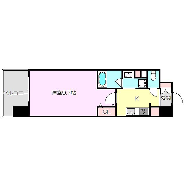 ラルシェパルク新大阪(1K/3階)の間取り写真