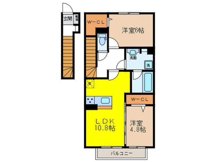 ELVITA(2LDK/2階)の間取り写真