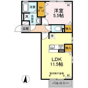 FIRENZE(1LDK/2階)の間取り写真