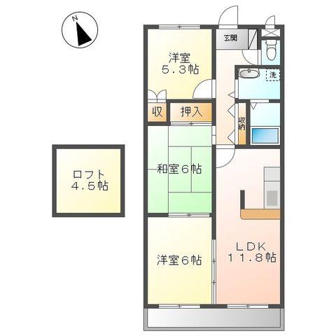グリーンハイツ大塩II(3LDK/2階)の間取り写真