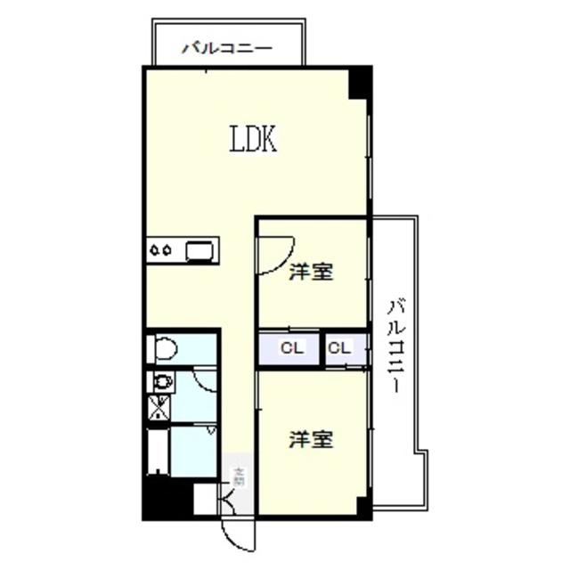 パークサイド南栄(2LDK/5階)の間取り写真