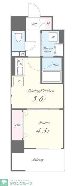 RESIDENCE OMIYA HIKAWASANDO(1DK/6階)の間取り写真