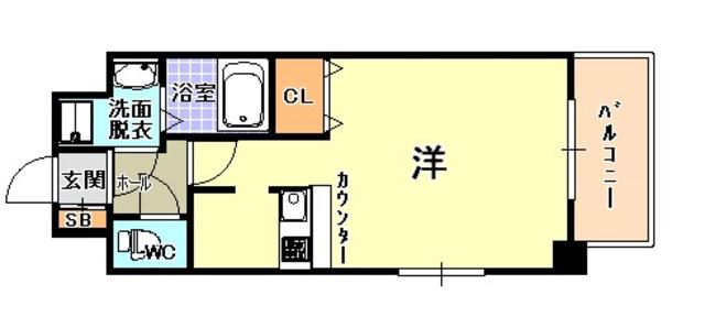 エイペックス神戸みなと元町COASTLINE(ワンルーム/3階)の間取り写真
