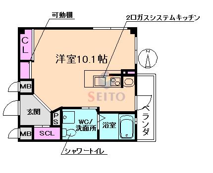 LUMIERE豊中(ワンルーム/3階)の間取り写真